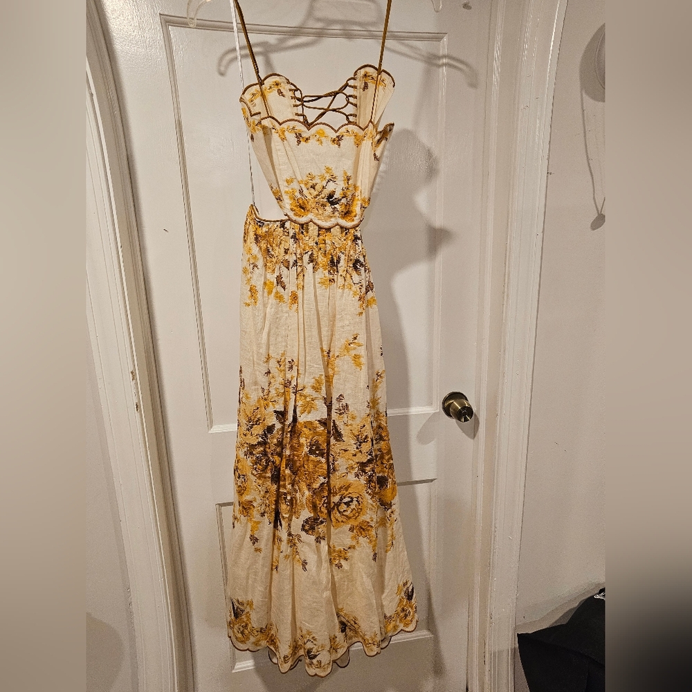 Authentic Zimmerman Aliane Scallop Midi Dress Size 4 - Picture 6 of 7